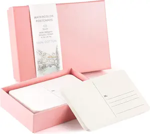 48 Sheets 4x6 Watercolor Postcards, 140lb/300gsm Blank Postcards Watercolor Paper Cards Art Supplies Valentine Gifts for Painting, DIY, Mailing, Invitations, Greeting Cards