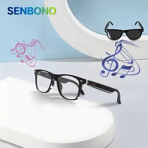 SENBONO E13 Smart Glasses with Camera - Chargeable Magnetic Charging, Bluetooth Voice Assistant, Wireless Calling, Remote Photography, Casual Portable Headphones, Android & iOS Compatible Wearable Device