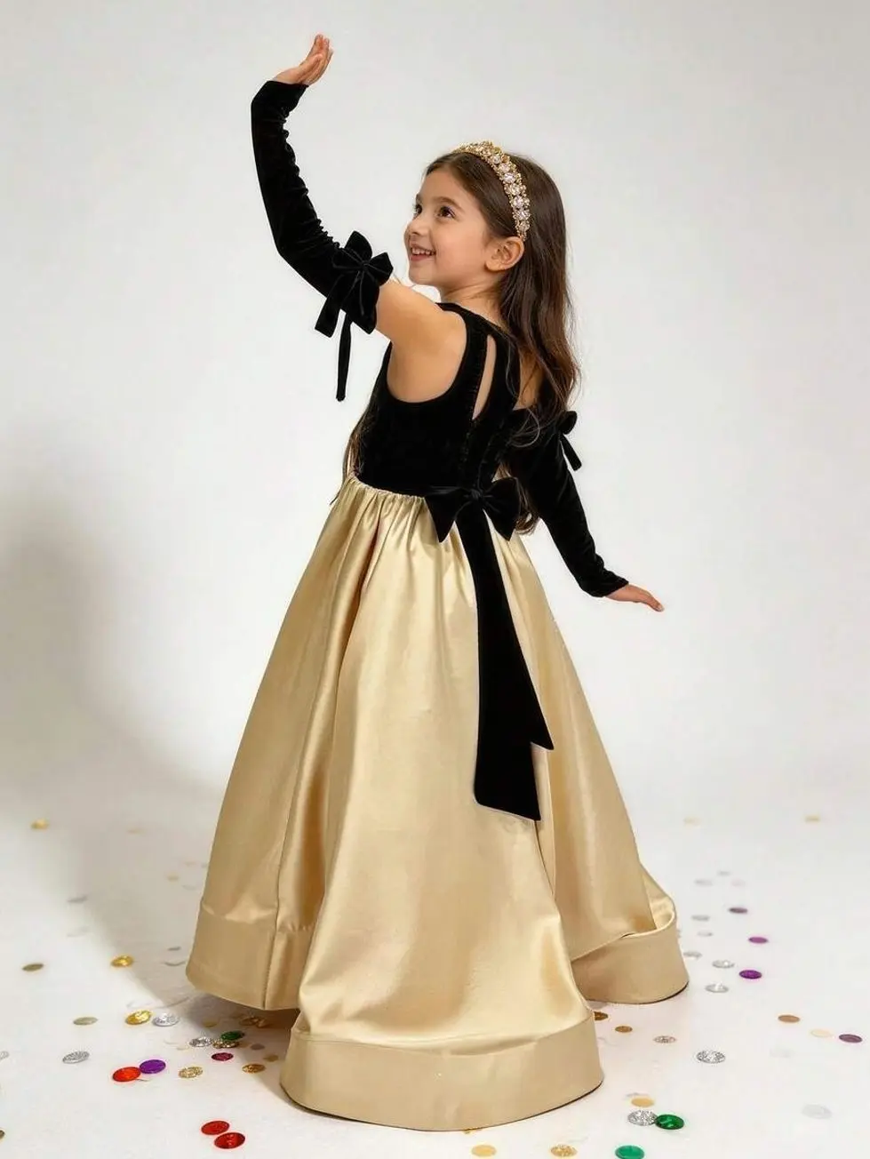 Kids clothing girls - Girls Handmade Beaded Bow Princess Dress, Elegant Grapefruit Ball Gown for Weddings, Pageants, and Birthday Parties girls clothes for kids clean girl clothes cute college girl clothes girly clothing trendy tops for school