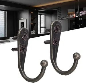 10 Pack Wall Hooks for Hanging, Heavy Duty Small Coat Hooks Wall Mounted for Living Room, Bathroom, Kitchen, Bedroom for Key, Cup, Bag, Hat, Scarf, and More (Oil Rubbed Bronze)