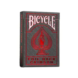 Bicycle Playing Cards - Metalluxe Design, Foil-Back Crimson Red Deck for Toys & Hobbies, Games & Puzzles Enthusiasts