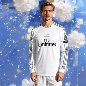 2013 2014 Home White Retro CR.7 LongSleeved Soccer Jersey