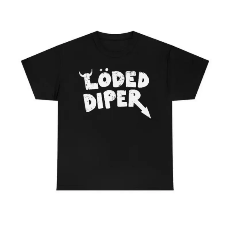 Loded Diaper Unisex Heavy Cotton T-shirt Menswear Top Vintage Distressed