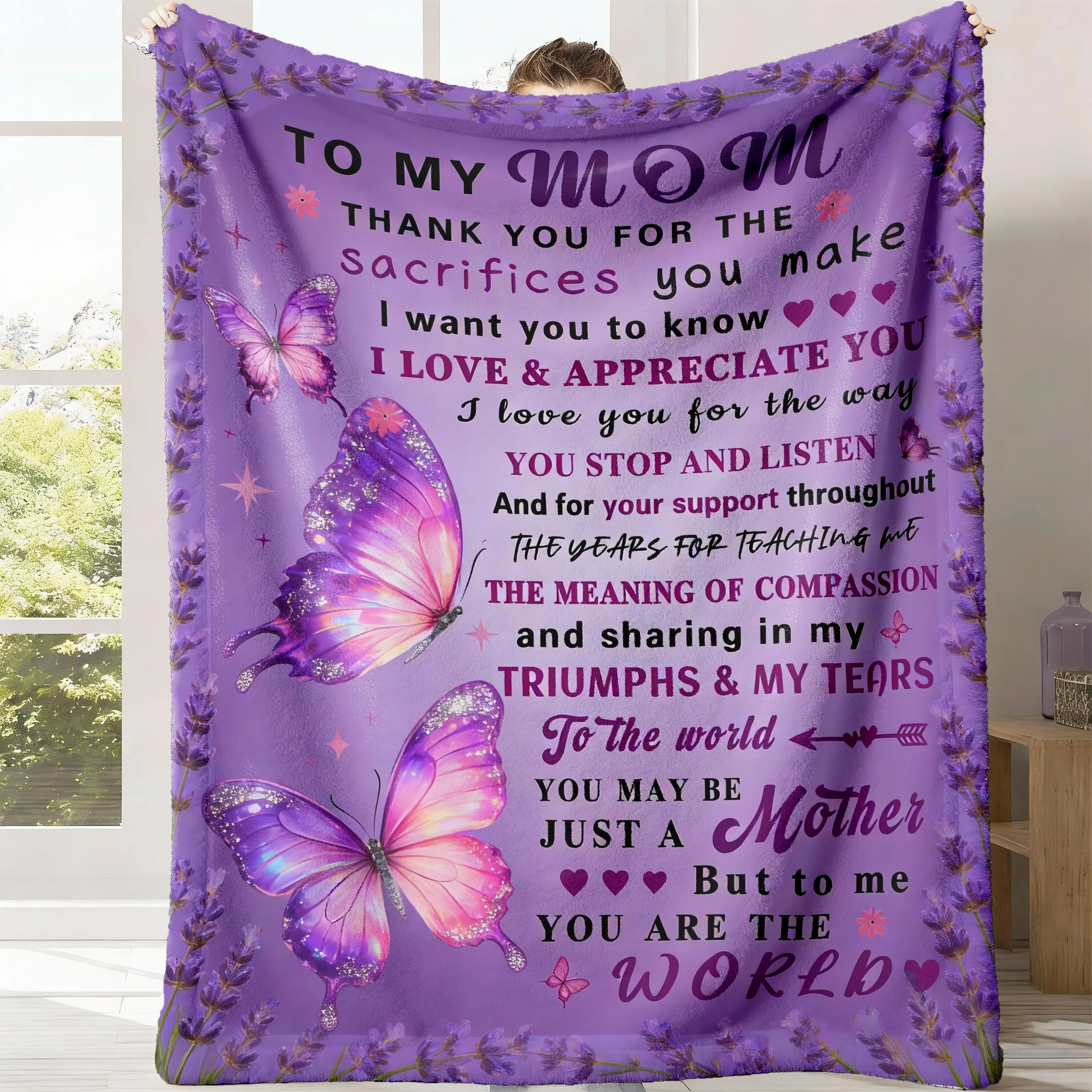 Flannel Throw Blanket - Super Soft, Warm, Comfortable Decorative Giftable Blanket, Ideal Mother's Day Gifts for Mom for Anniversary or Home Use, Decorative Giftable Blankets