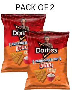 Doritos Ruffles Cheddar & Sour Cream Flavor Swap Tortilla Chips, 2.625 oz Bag, Pack of 2 - snacks, chips & crisps, gourmet food,  74.4g