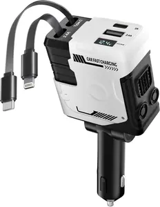 Retractable  Charger with Retractable Cables (31.5 inch), 4 in 1 Super Fast  Phone Charger, 2 USB Ports  Charger Adapter, Compatible with  15 14 13 12 11 Pro Max, iPad, Pixel