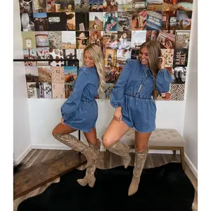 Harvest time denim romper