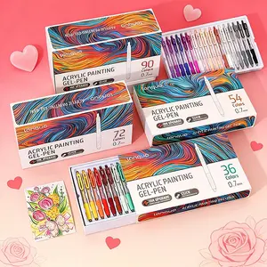 Languo 90 Colors Retractable Gel Pens, Large Capacity Acrylic Marker Set, Ideal for Holiday Themed Painting & Festival Art Creation