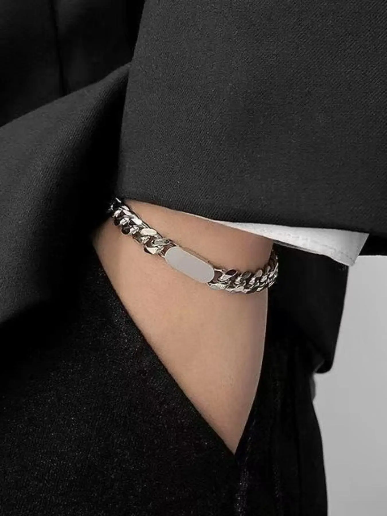 Men's Street Style Chain Bracelet, Fashionable Titanium Steel Cuban Bracelet for Party, Daily Decor, Trendy All-match & Exquisite Hip Hop Jewelry for Birthday Gift, Trendy Jewellery Accessories