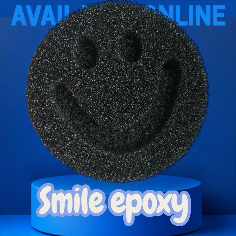 Black Epoxy Round Smile Face Sponge, Custom DIY Craft Accessory