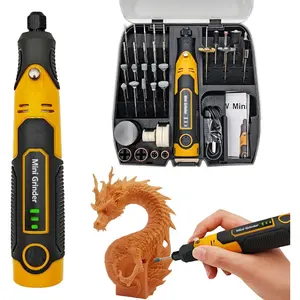 3D Printed Resin Polishing Tool Kit, Type-C Rechargeable Mini Electric Rotary Sander with 58 Accessories, Professional Drilling Sanding Polishing Tools for Finishing 3D Printing Resin Models