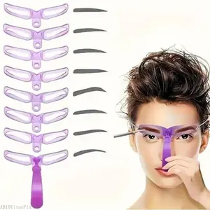 Reusable Eyebrow Template Set with Handle, Perfect Brow Shaping Tool for Women & Girls, Makeup Kit for Defined BrowsAB10TitanFix