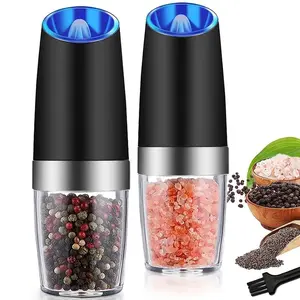 2 Count Battery Powered Automatic Pepper Grinder, Household Pepper Grinder, Adjustable Spice Grinder, Household Kitchen Gadgets, Spice Grinder for Home Kitchen