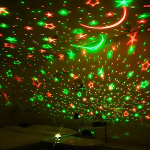 Star-Moon Creative USB Star and Moon Projection Lamp, Table-Overhead Lamp, 7 LED Color-changing Lights, Desktop Night Sky Projector, Comes with USB Cable, Suitable for Bedrooms, Parties, Weddings, Room Decoration and Christmas Gifts.