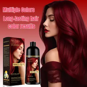 2026 New Hair  Trends  Wine Red 3-in-1 Hair Dye Shampoo | 100% Gray Coverage | Nourishing & Long Lasting Instant Herbal Ginseng color temporary hairdye curly Dark Brown Haircare outdoorfun