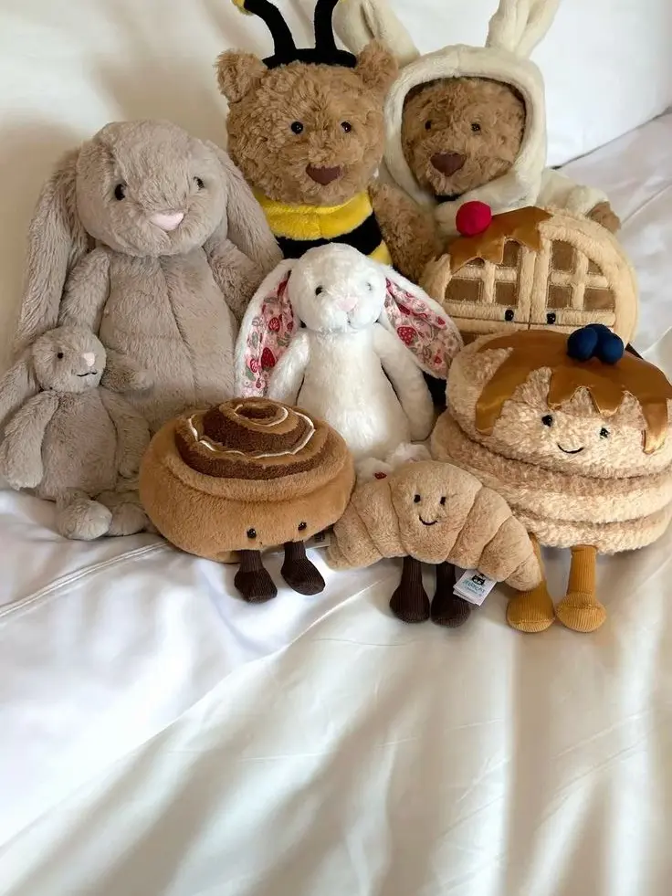 JellyCat Beige Birthday Bunny Plush Cute Cuddly Toy for Kids and Collectors