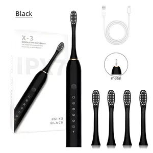Rechargeable Sonic Toothbrush with 4 Brush Heads, 40000 VPM Deep Cleaning & 2-Minute Smart Timer, 6 Cleaning Modes, IPX7 Waterproof Electric Toothbrush for Adults