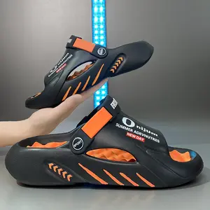Men's Thick Platform Massage Slides - Relieving Cloud Slippers for Summer Indoor & Outdoor, Casual Slip-on Sandals