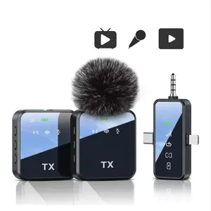 3-in-1 Wireless Microphone System with Universal Receiver for Type-C, Lightning, and 3.5mm TRS Jack - Portable Clip-on Lapel Mic for Smartphone, Laptop, and DSLR Camera - Auto-Sync Mini Mic for Live Streaming, Interviews, and Outdoor Content Creation