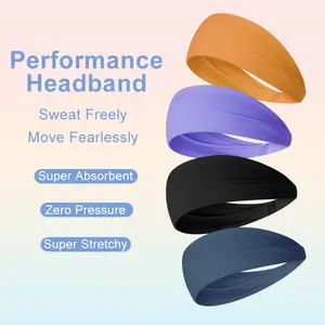 Zero-Pressure Naked Feel Headband - Ultimate Sweat Absorption & Stay-Put Elasticity, Soft Yoga & Fitness Hair Band for Intense Workouts
