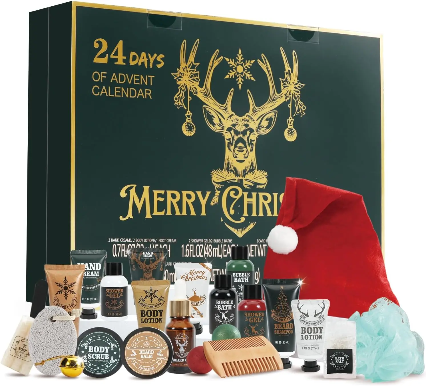 Rinse&Robust Advent Calendar 2025 for Men, 24PCS Men’s Beard Care Set Bath and Body Set Christmas Gift for Him Selfcare & Bath Essentials Gift for Men, Boyfriend Husband Stocking Stuffers