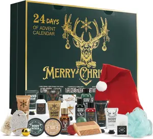 Rinse&Robust Advent Calendar 2025 for Men, 24PCS Men’s Beard Care Set Bath and Body Set Christmas Gift for Him Selfcare & Bath Essentials Gift for Men, Boyfriend Husband Stocking Stuffers