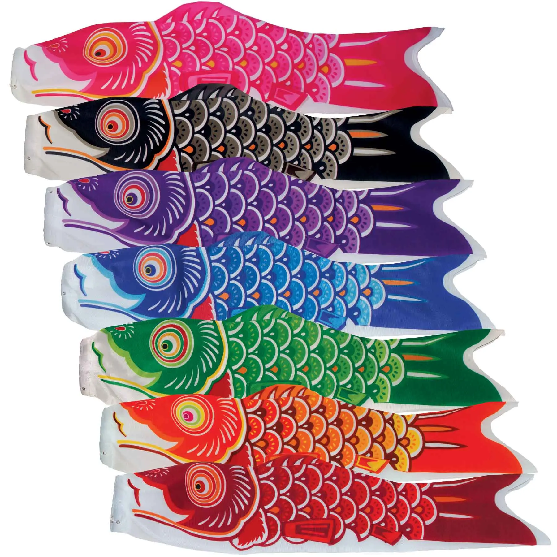 In the Breeze Koi Fish Windsock Colorful Printed Outdoor 3D Carp Windsock for Yards Children's Day Celebrations Multiple Color and Size Options Durable Polyester Fabric Fade and Weather Resistant