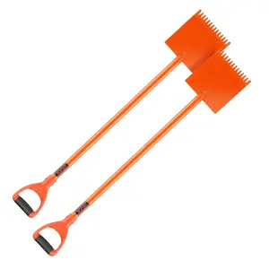 VEVOR Shingle Shovel 2 Pack, D-Grip Handle Shingle Roof Ripper, High Hardness 45 #   Steel & Lightweight Easy Tearing Off Roofing & Nails Tool, ideal for Commercial and Residential Use,Orange