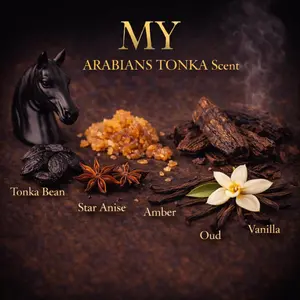 MY Arabians Tonka Scent - Warm Oriental Sweet Unisex Fragrance with Saffron Bergamot Oud & Tonka Bean Notes for Men & Women