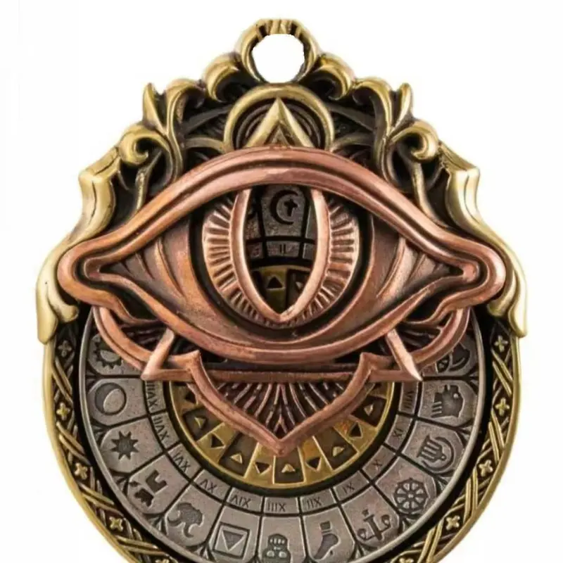 Tarot Vision Pendant - All-Seeing Eye Necklace, Tarot Card Symbol Pendant, Guide Pendant, Mystic Divination Jewelry, Witchy Jewelry, Spiritual Guidance, Fate Insights, Smooth Rotation, Versatile Accessories, Exquisite Jewelry Gift