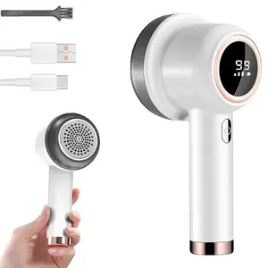 Rechargeable fabric razor, electric hair removal device with LED display and large-capacity container, 3 setting control methods, efficient sweaters and hair removal devices, suitable for hair removal on clothes, comfortable handle for the razor, high-end