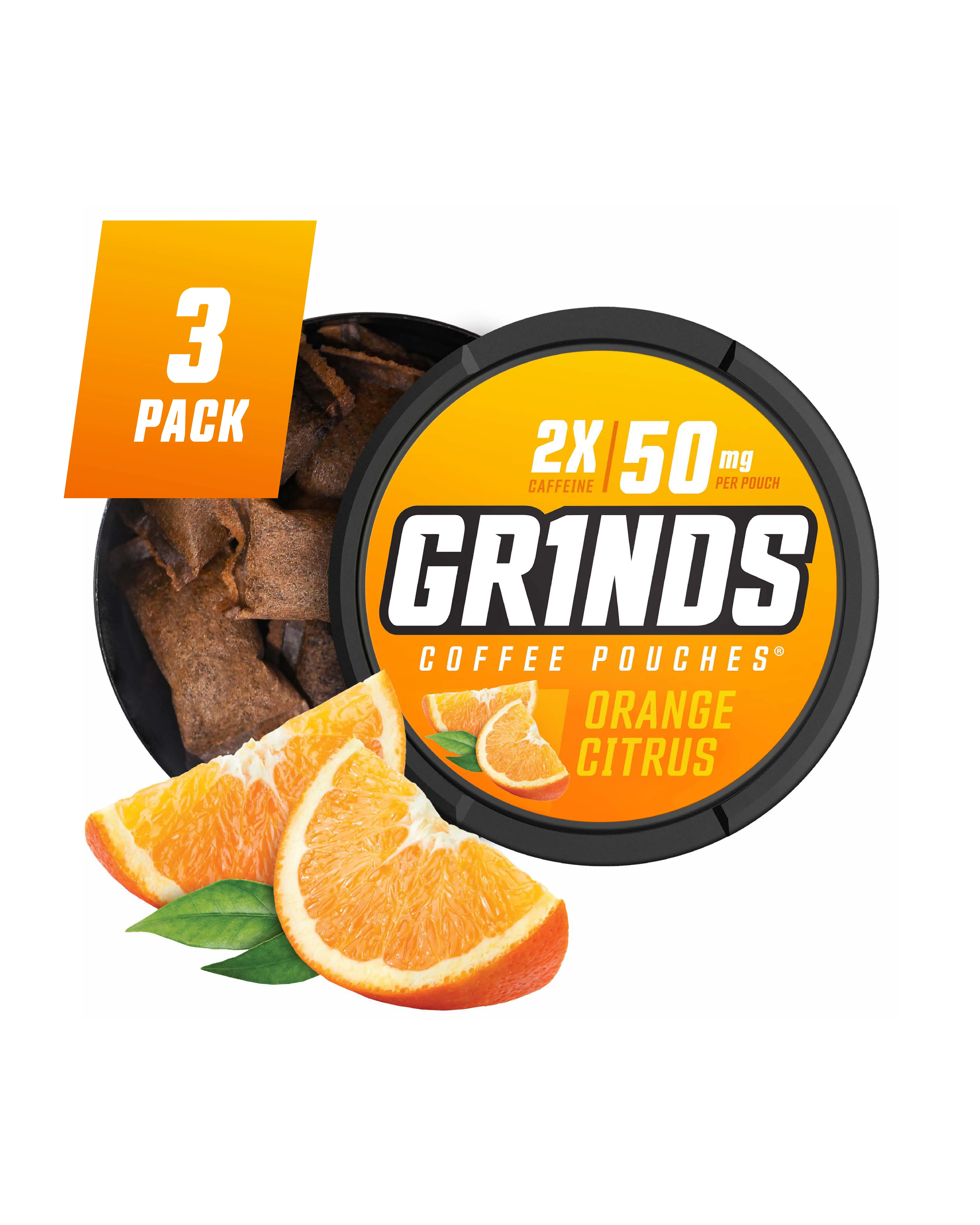 Grinds Coffee Pouches - Orange Citrus (Pack of 3) Beverage Fruit Coffee Gift Coffee Packets