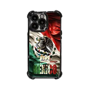 NganGee Viva Mexico Mexican Flag Eagle Emblem TPU Phone Case - Shockproof, Protective, Slim, Reinforced Corner Casing for iPhone 17/16/15/14/13/12 Pro Max Plus, Camera-Safe Cover for Smartphone Accessories #YJYGSJDMXG1