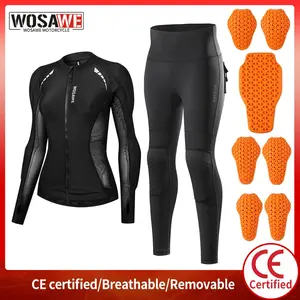 WOSAWE Summer Breathable Motorcycle Jacket Women Tight Moto Body Riding Cycling Soft Mesh Clothing insert CE Certified Body Armor Protector Motorbike Protective Equipment