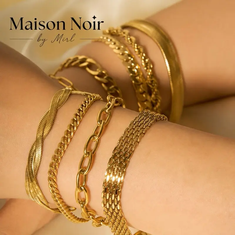 Waterproof Gold Bracelet for Women – Tarnish-Free Stainless Steel Chain Bracelet, Adjustable Everyday Jewelry