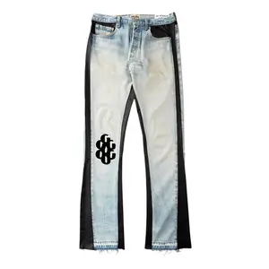 Gallery Department Bronco Leather Flare G Patch Jeans Indigo Black