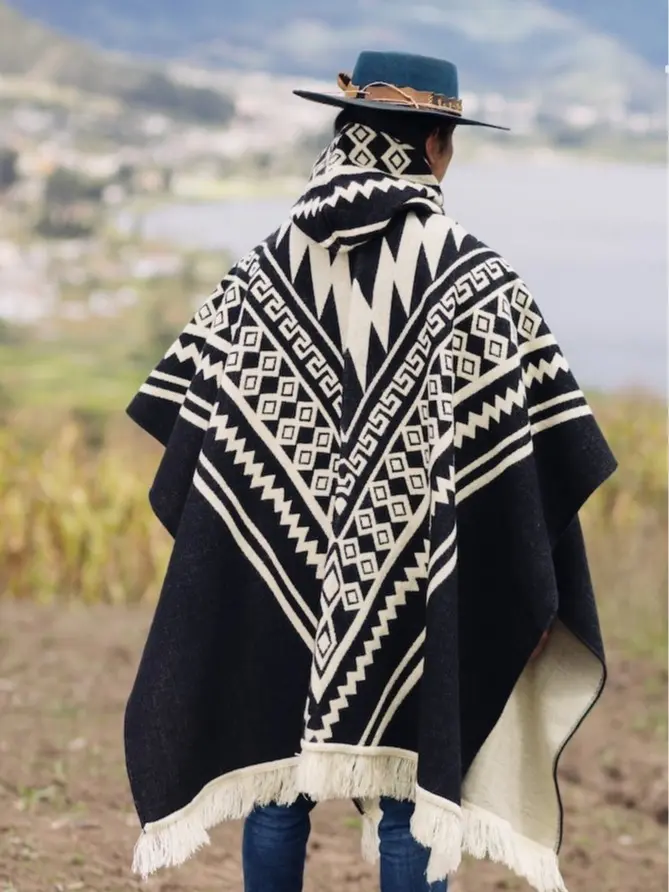 Mystic Forest II Alpaca Wool Poncho - Handmade One Size Unisex Poncho, 50 in Width x 41.5 in Length, Super Soft and Warm, 80% Alpaca & 20% Acrylic