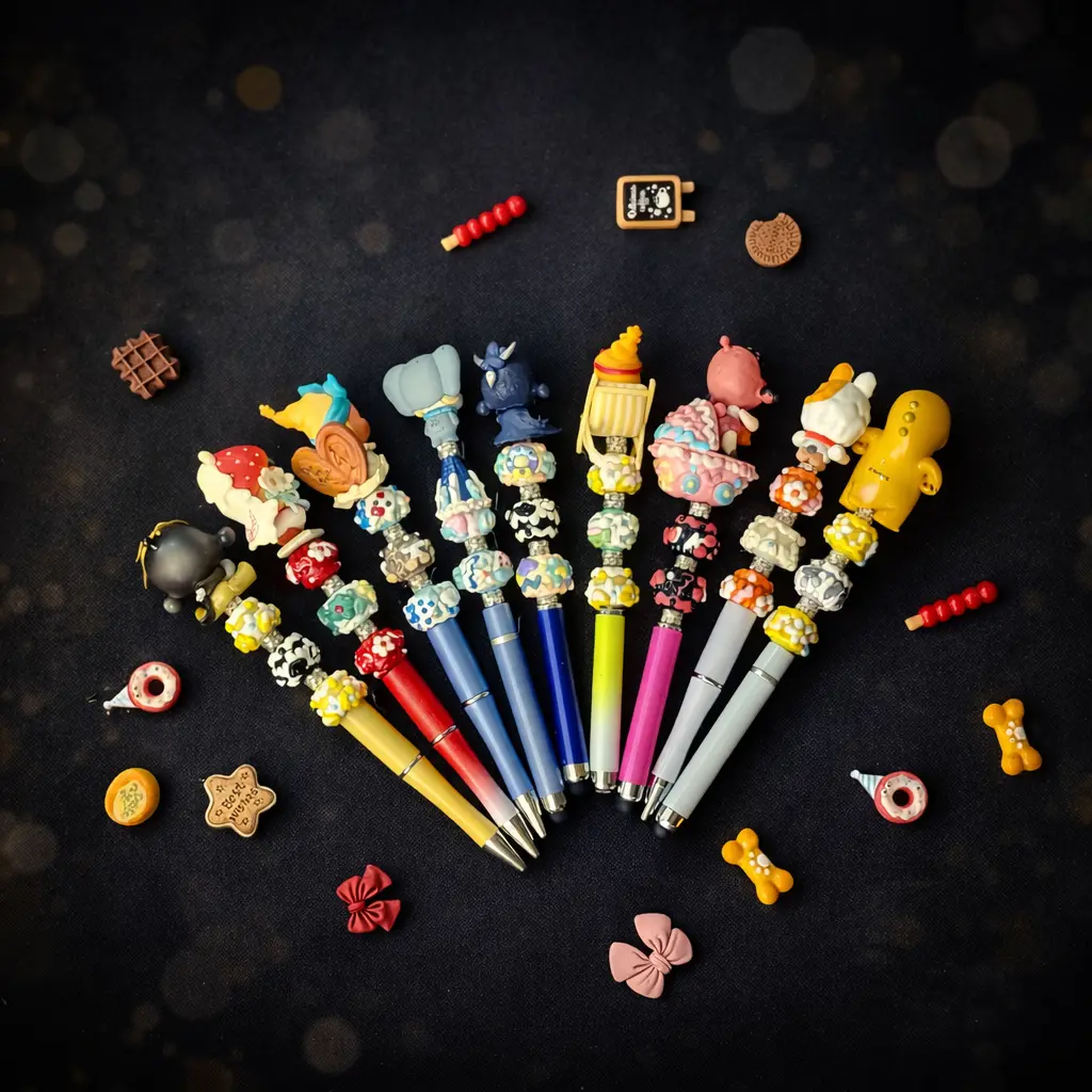 "CLAIM IN LIVE" CHOOSE ANY ONE ADORABLE BEADED PENS FROM SAMPLE POOL