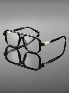 Unisex Fashion Square Transparent Glasses, Stylish Square Frames, Simple Trendy Eyewear, Versatile Accessory for Men and Women, Stylish Daily Wear