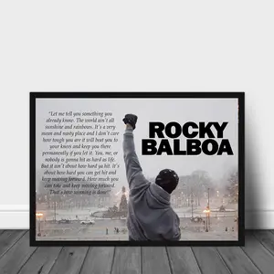 Rocky Balboa Movie Quote Poster, Motivational Wall Art, Wall Decor for Home Living Room Bedroom, Home Decor, Room Decor, No Frame, Ornaments
