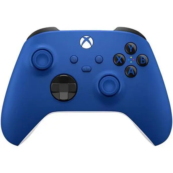 Xbox Wireless Gaming Controller - Microsoft, Shock Blue, Custom Grip, Plug-and-Port Compatibility, for Xbox Series X [Gaming Console Accessory], Devices