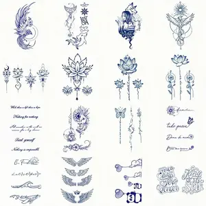Waterproof Temporary Tattoo Sticker, 16pcs/set Long Lasting Fake Tattoo Sticker, Body Art Sticker for Arm, Shoulder, Leg, Body Fake Tattoos