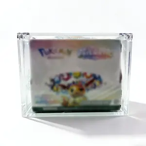 Booster Acrylic Clear Magnetic Display Case 5mm Thick, Luxury Rare Card Stronghold with Magnetic Closure Made Easy Top Loading Ultra Boxes for Display, Compatible with PKMN Booster Boxes, UV-Resistant Protector, Dustproof and Waterproof custom  acrylic