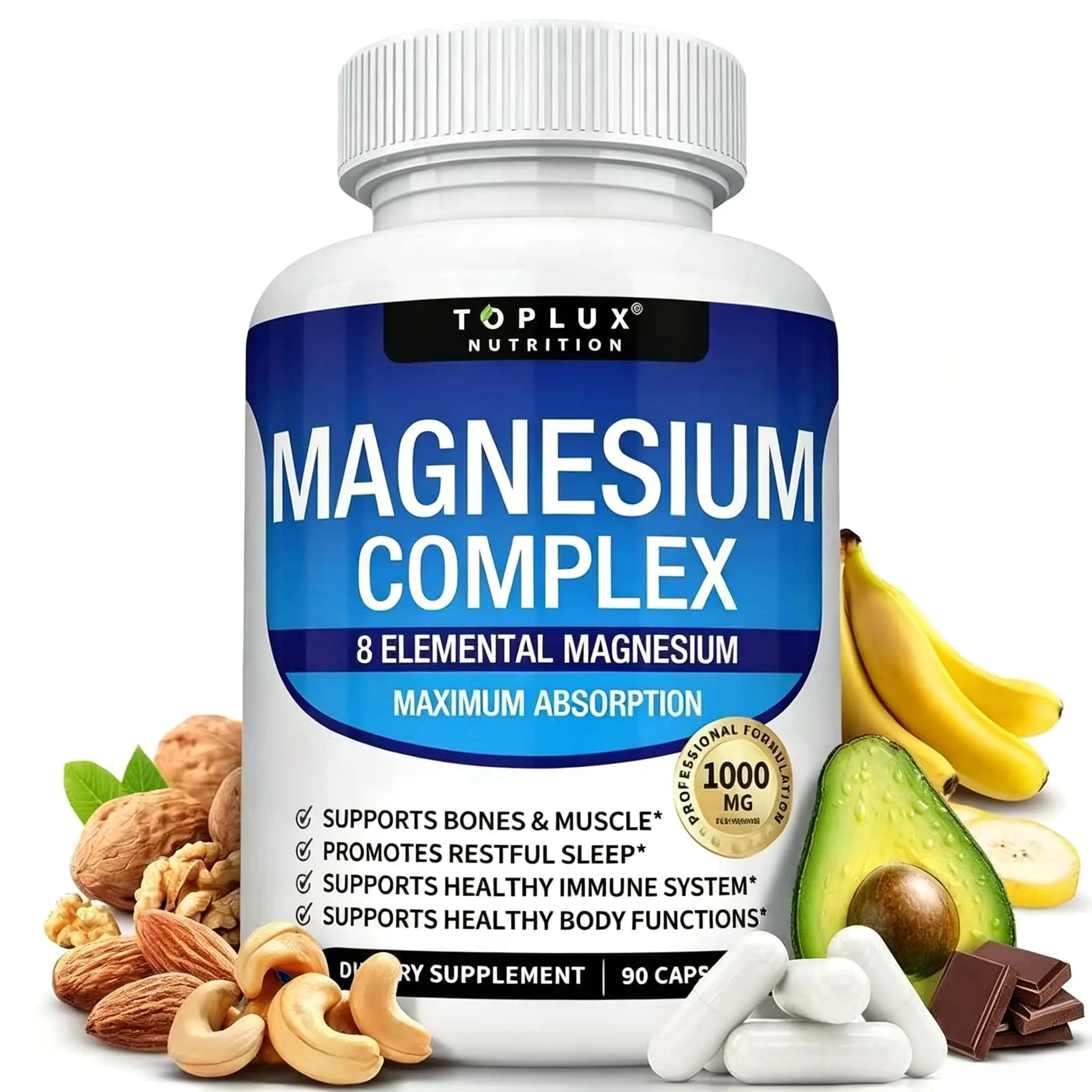 Toplux Magnesium Complex 8 Essential Magnesium Supplement 1000mg