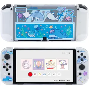 Z-PCS15 Protective Case Slim Cover Case Compatible with Standard Switch Only - Shock-Absorption and Anti-Scratch Cover Skin for Switch - Shark Party