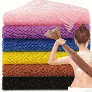 Long African Bathing Mesh Exfoliating Towel, Soft Nylon Strips, Deep Pore Cleansing, Sauna Dedicated Cleaning Tool, Exfoliating Bath Washcloth
