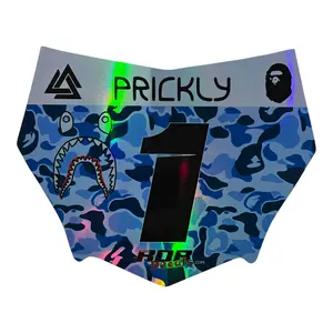 MotoCutz Style Number Plate Decal — Blue Designer Camo (Holographic Chrome)
