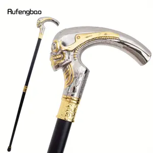 Golden White Long Head Skull Fashion Stick Decorative Cospaly Vintage Party Accessory Fashionable Cane Halloween Crosier 92cm