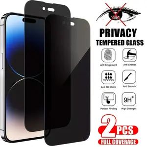 2 pieces of fully covered privacy screen tempered protective film, Protector, suitable for iPhone 17, 16, 15 Pro Max Plus/16e/14, 13 Pro Plus 12 Mini 11 XR X XS Max/7/8, full coverage screen protective film, scratch/fingerprint resistant