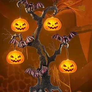 Solar Halloween Tree Set with LED Lights, Waterproof Outdoor Halloween Decoration, Perfect for Yard Parties & Spooky Lighting